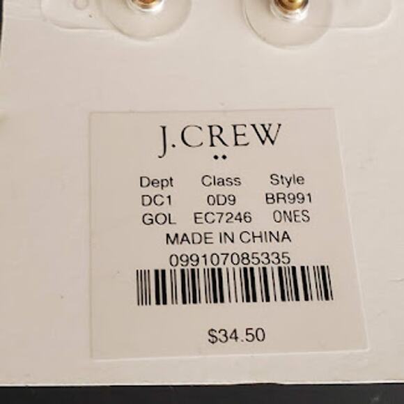 J. Crew Doorknocker Earrings Gold Tone Dangle Drop Pierced New with Tags - Picture 5 of 6
